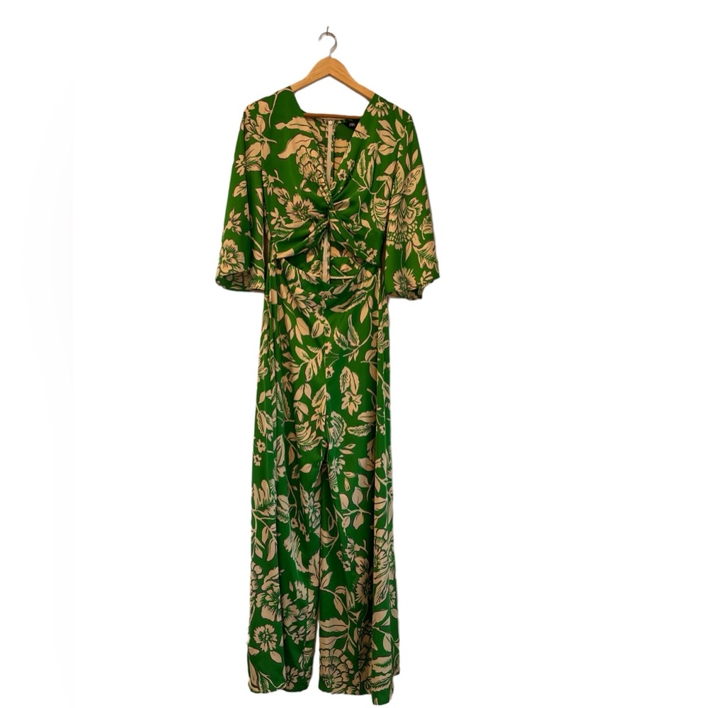 Zara printed jumpsuit with knot